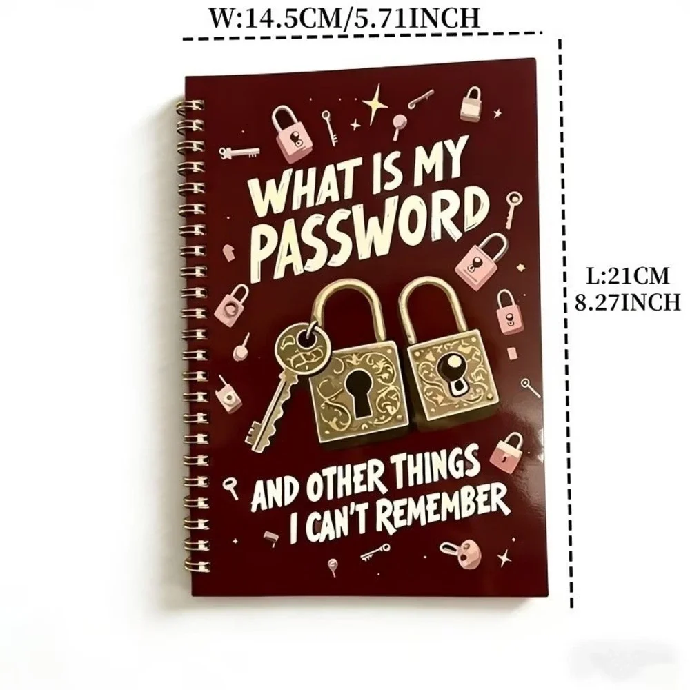 Spiral Password Notebook w/ Protective Cover Log Book Username Organizer Compact